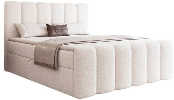 Compleo Boxbett BUBBLE, Wolkenbett, Bequem, Bonell, Topper, Doppelbett gepolstertes Kopfteil mit Bettkasten