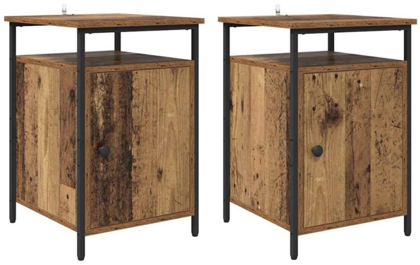 vidaXL Nachttisch 2 pcs Altholz 40 x 42 x 60cm Holzwerkstoff 881807