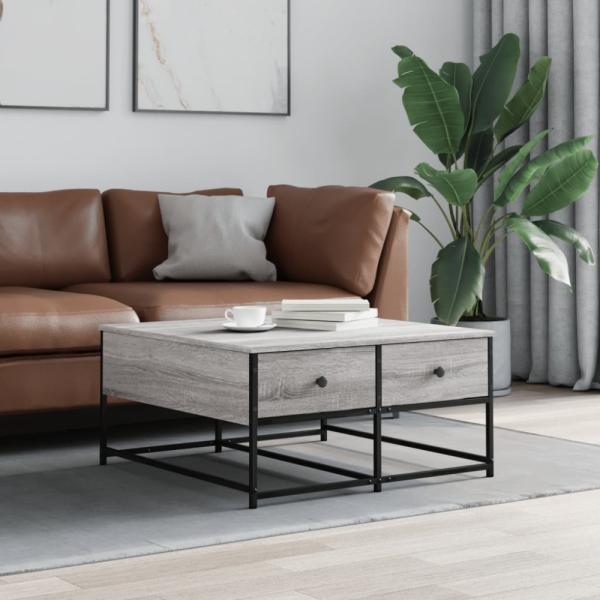 vidaXL Couchtisch Grau Sonoma 80x80x40 cm Holzwerkstoff 835357