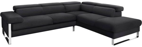 W.SCHILLIG Ecksofa finn, toller Sitzkomfort, L-Form, hochwertige Verarbeitungsdetails, German Design Award 2016, Fußgestell Chrom glänzend, Breite 281 cm