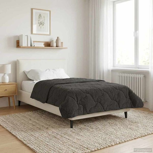 vidaXL Sommerdecke Anthrazit 155 x 220 cm Mikrofaser und Teddy-Fleece 42026164