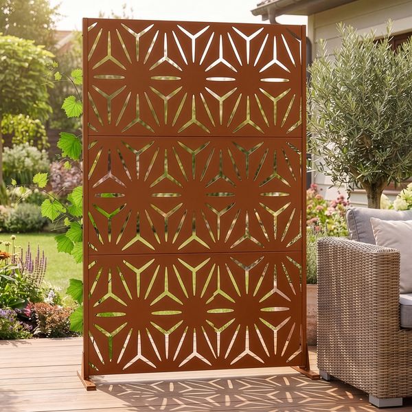 Trennwand Kilsturd verzinkter Stahl 180x120 cm Braun [casa. pro]