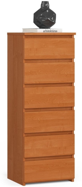 Home Collective Kommode 40 cm breit Holz Highboard Sideboard für Flur Schlafzimmer Wohnzimmer (Mehrzweckschrank Schrank schmal Kommode Schlafzimmer mit Schubladen), Kinderzimmer Organizer, 109 cm hoch mit 6 Schubladen Braun
