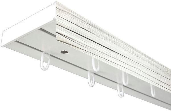 SN DECO GROUP Gardinenschiene Vorhangschiene SH (1) mit Blende 5 cm, 2-läufig, Fixmaß, mit Bohren, verschraubt, Kunststoff