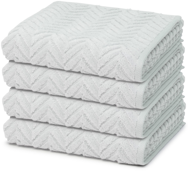 Ross Sensual Skin Zopf 4 tlg. Frottier-Set - 4 X Handtuch (50 X 100cm) - 500 g/m2 - Chrom