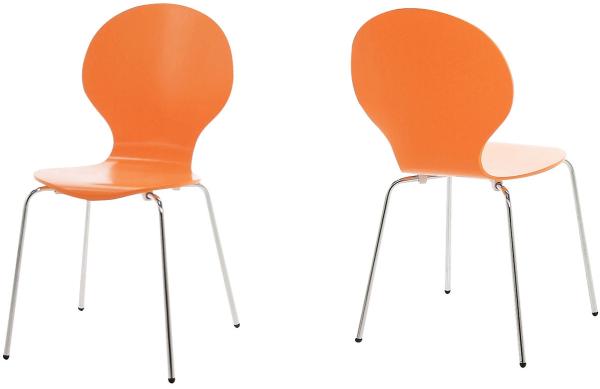 Stapelstuhl >Marcus< in Orange aus MDF - 49x87x53cm (BxHxT)