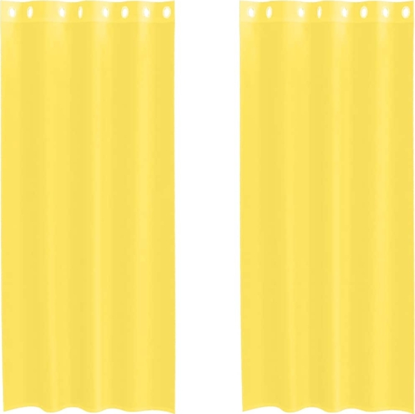 vidaXL Voile Vorhänge mit Ösen 2 Stk. Gelb 4102134