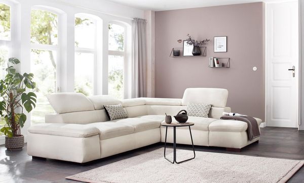 Home affaire Ecksofa Alberto L-Form, mit Kopfteilverstellung, wahlweise mit Bettfunktion