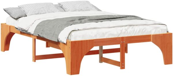 vidaXL Bettrahmen Braun 150 x 200 cm Massives Kiefernholz 872985 Bild 2
