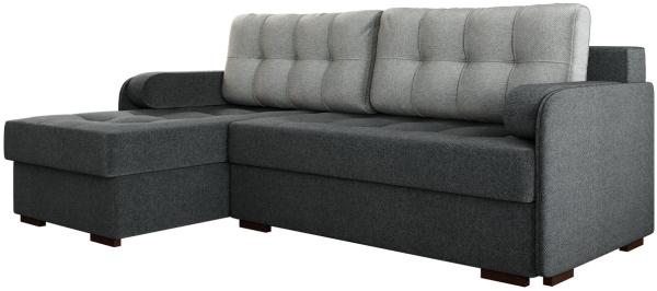 Ecksofa Etna mit Bettkasten und Schlaffunktion, universelle Ottomane (Farbe: Megan 367 + Megan 363)