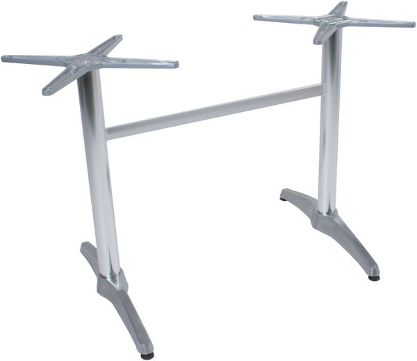 Tischgestell LARA Doppelwangen - Aluminium Silber 72 x 60 x 102 cm | Tischuntergestell Tischbeine