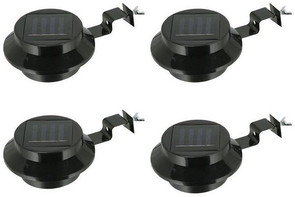 HAC24 LED Gartenleuchte Dachrinnenlampe Dachrinnen Lampe Licht Regenrinne Solarlampe, LED fest integriert, Kaltweiß, Solar, Schwarz 3 leistungsstarke helle LEDS
