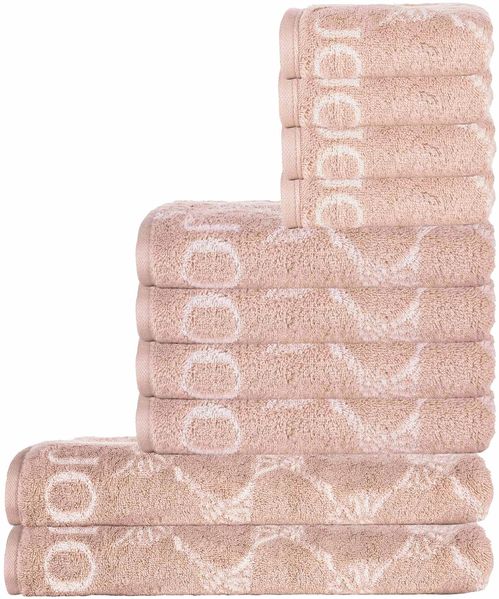 JOOP! Handtuch Set, 10-tlg - Cornflower, 2x Duschtuch, 4x Handtuch, 4x Gästetuch Rosa (Nude) Set
