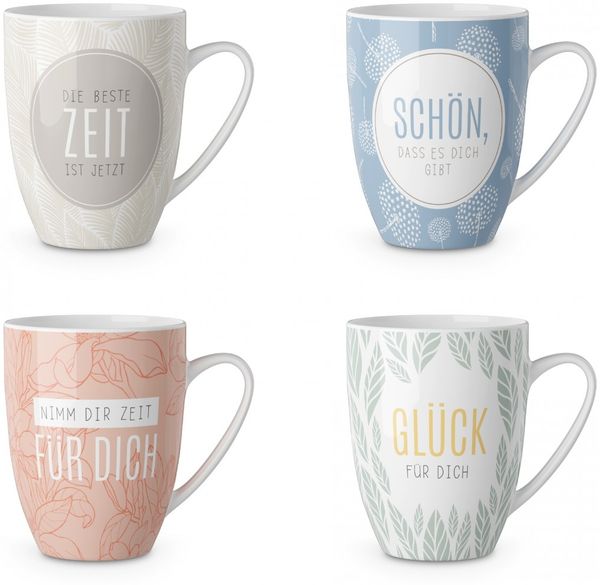 Kaffeetasse Kaffeebecher Tee Tasse Becher für dich 250ml la vida Auswahl RELAX Blüte 950393