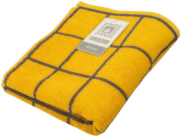 Egeria Handtuch Karino, Frottier (1-St), modern kariert, gelb, grau