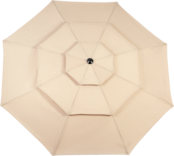 10 ft Outdoor Sonnenschirm Gartenschirm Patio-Schirm Kippbar Windresistent UV-beständig Khaki Bild 8