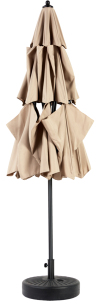 10 ft Outdoor Sonnenschirm Gartenschirm Patio-Schirm Kippbar Windresistent UV-beständig Khaki Bild 2