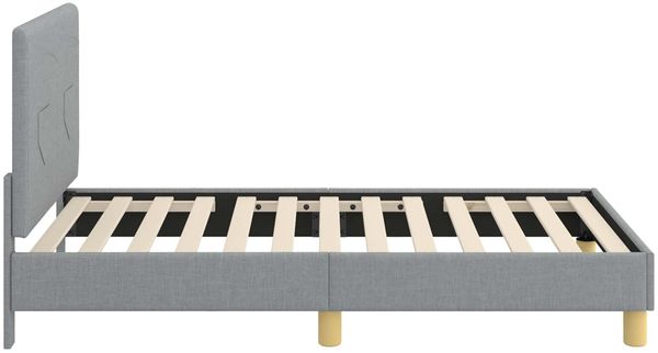 vidaXL Kinderbettgestell mit Kopfteil Hellgrau 80 x 160 cm Stoff 42010984 Bild 6