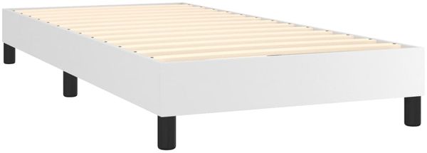 vidaXL Boxspringbett mit Matratze & LED Kunstleder Weiß 80x200 cm, Härtegrad: H2 [3134070] Bild 5