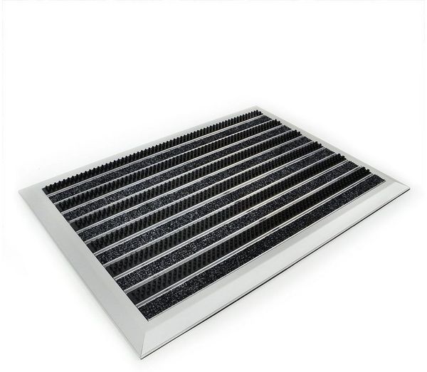 Floordirekt Fußmatte Alu-Türmatte Optimum Mat Textilfaser-Rips Bürsten, Rechteckig, Höhe: 20 mm