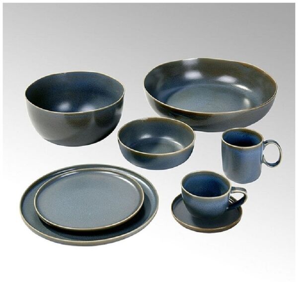 Lambert Bacoli Henkelbecher Stoneware mit Reaktivglasur, basalt H 11 cm, mit Henkel 12 cm, Ø 9 cm 21580