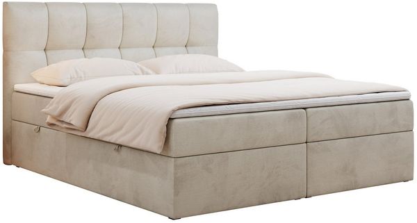 MKS MÖBEL Boxspringbett Rico (Set, Packung, T30-Schaum, Polsterbett, 7 Härtezonen, H3-Matratze), mit Bettkästen, Doppelbett mit Multipocket-Matratzen und Topper