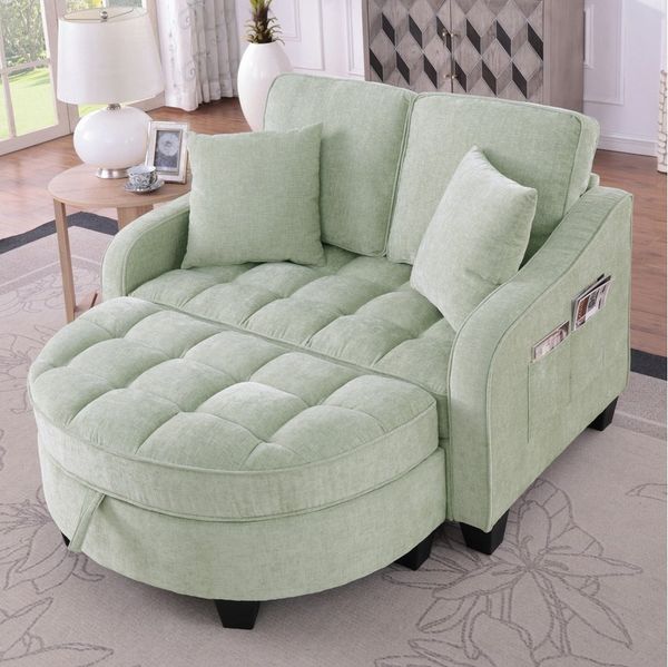Celya Sofa Multifunktionales Sofa, 2-in-1 Sofa-Bett, mit Aufbewahrungs-Hocker, atmungsaktiver hautfreundlicher Stoff, für kleine Wohnzimmer, Studienzimmer, Schlafzimmer