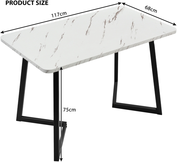 Esstisch Set 1 Tisch + 4 Stühle 117x68x75cm Samt Polster Modern Esszimmerküche Wohnzimmer Weiß Bild 10