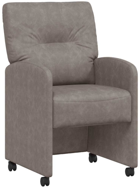 vidaXL Esszimmerstühle mit Rollen 2 pcs Grau 57 x 67 x 95 cm 42017841