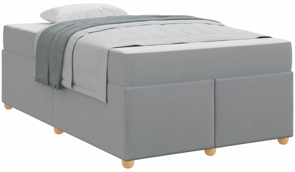 vidaXL Bettrahmen mit Matratze Hellgrau 120 x 200 cm Stoff 3399349 Bild 2