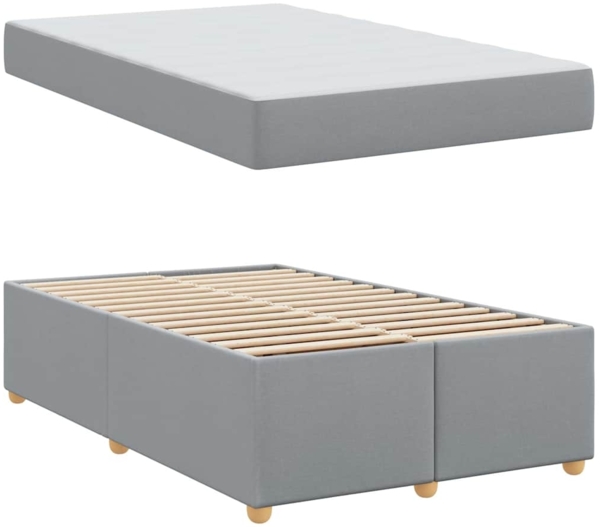 vidaXL Bettrahmen mit Matratze Hellgrau 120 x 200 cm Stoff 3399349 Bild 4