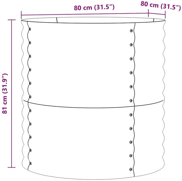 vidaXL Hochbeet Braun 80 x 80 x 81 cm Stahl 42008136 Bild 10