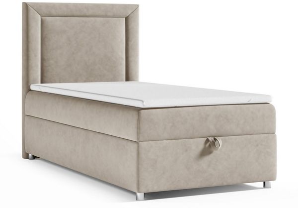 Best for Home Boxspringbett Trinity K-3 SINGLE mit Bettkasten & Komfort Topper 7 cm H3 (Einzelbett, Polsterbett mit gepolstertes Kopfteil, Jugendbett, Kinderbett versch. Größen, 70x200 80x200 90x200 100x200 cm), verschiedene Liefermöglichkeiten, Handwe...