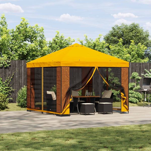 vidaXL Garten Pavillon mit Seitenwänden 3x3 m Gelb 900344