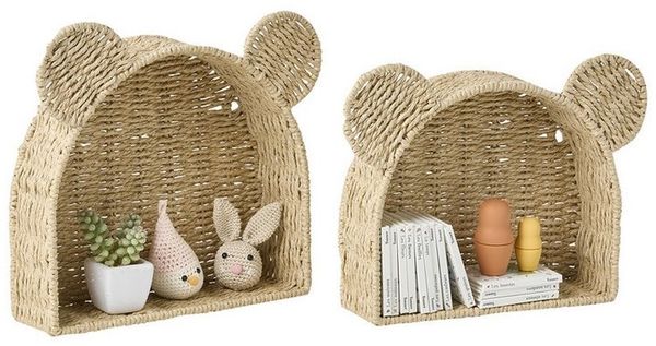VERTBAUDET2er-Set Kinderzimmer Deko-Regale BÄR, Papierbraun