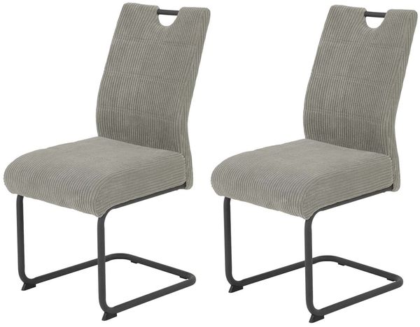 2er Set Schwingstuhl Merkur - Cord, Grau