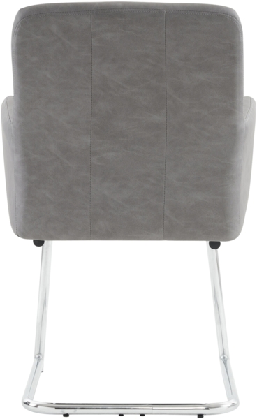 Merax 2er Set Esszimmerstühle, Polsterstühle, mit vertikalen Streifen, Gepolsterter Sessel mit zickzackförmige Metallbeine, Lounge-Stuhl, Wohnzimmerstuhl, PU, grau Bild 9