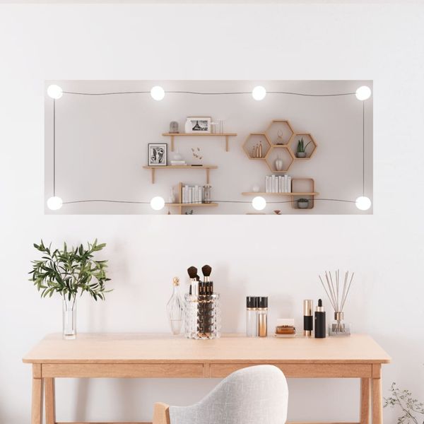 vidaXL Wandspiegel mit LED-Leuchten 40x100 cm Glas Rechteckig 3189154