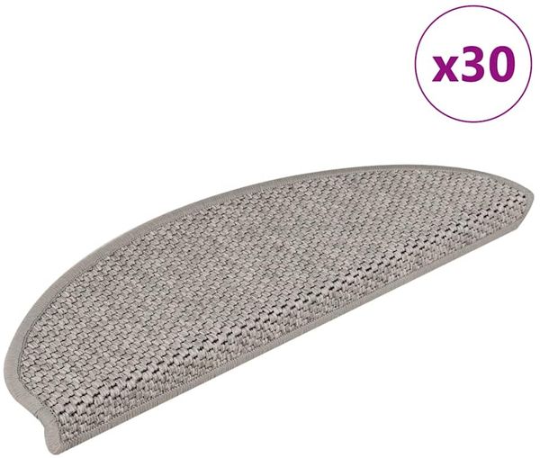 vidaXL Stufenmatten Selbstklebend Sisal-Optik 30Stk. 65 x 21 x 4 cm Silbern 3365871
