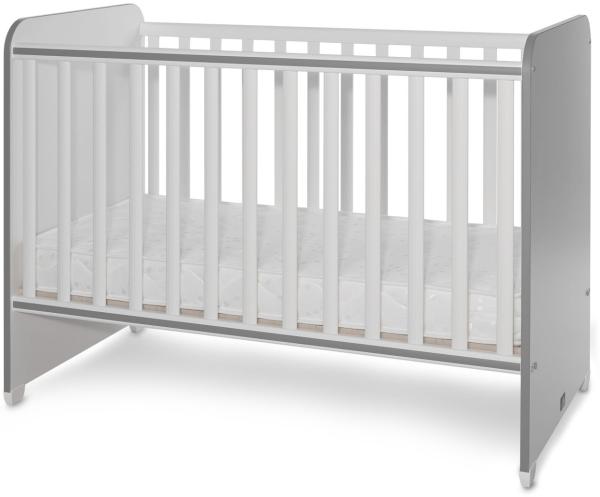 Lorelli Babybett Sweet Dream 124 x 68 x 95 cm Unterbettrahmen mit zwei Ebenen weiß dunkelgrau