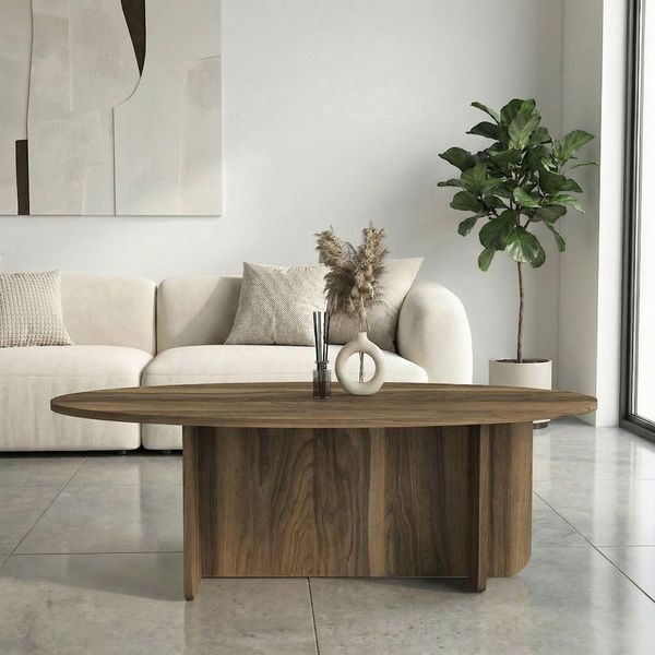 moebel17 Couchtisch Luminous Beige Grau Granitoptik 120x60 cm (Einzeltisch, 1-St, Einzelner Couchtisch), Mit Granitoptik