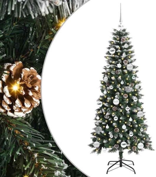vidaXL Künstlicher Weihnachtsbaum mit 150 LEDs mit Ständer Grün 150 cm 3395813