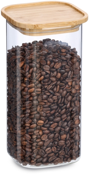 Vorratsglas mit Bambusdeckel - 11 x 11 x 22cm