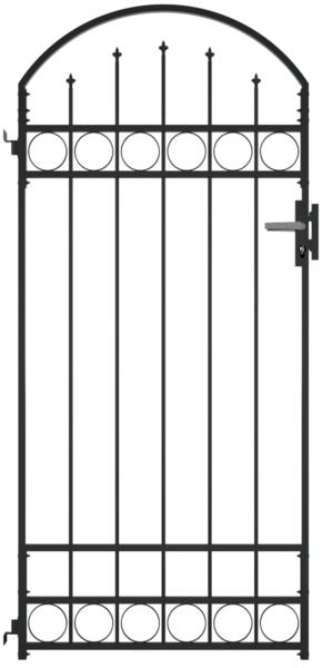 vidaXL Zauntor mit Gewölbter Spitze Stahl 89x200 cm Schwarz 145750