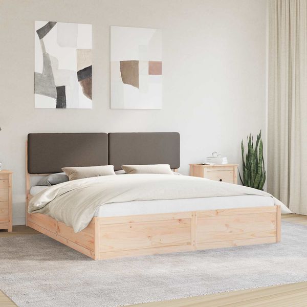 vidaXL Bettgestell mit gepolstertem Kopfteil Taupe 180 x 200 cm 3398147