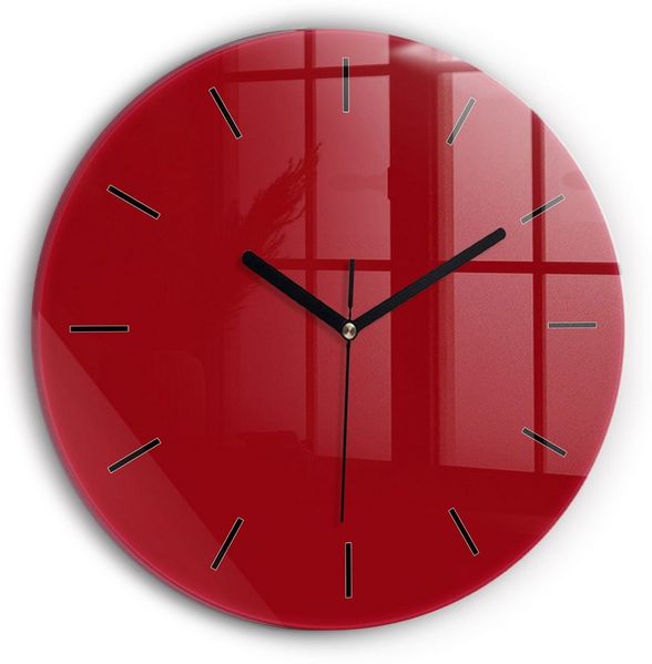 Tulup Wanduhr Glasrunde Uhr Moderne Glaswanduhr 30 cm Uhr aus gehärtetem Glas