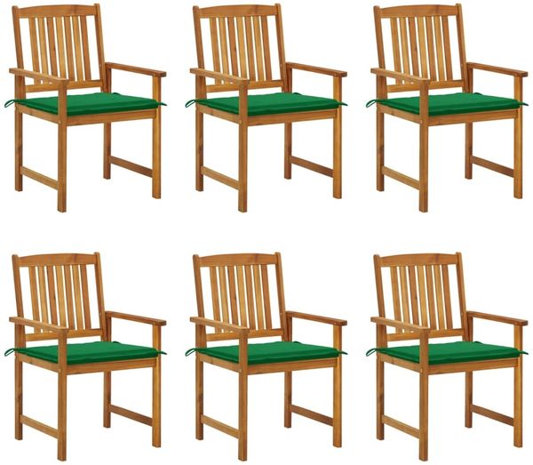 vidaXL Gartenstühle mit Kissen 6 Stk. Massivholz Akazie 3078156
