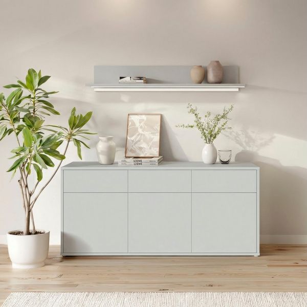 FORTE Sideboard Alice Springs, Sideboard, Breite 184,2 cm, viel Stauraum, Schubkästen mit Vollauszug, Push to open, grifflos