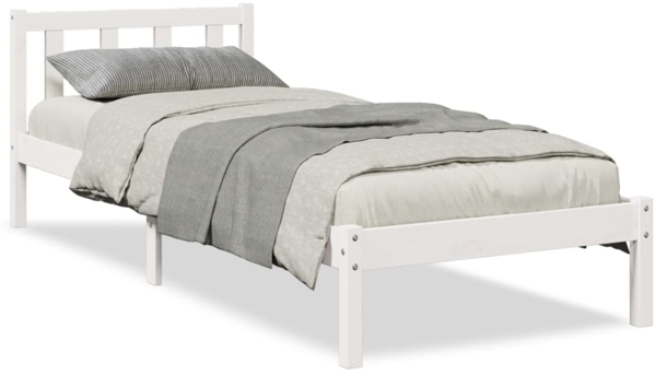 vidaXL Massivholzbett Extra Lang ohne Matratze Weiß 100x210 Kieferholz 852433