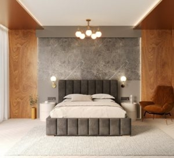 thematys Polsterbett Bett Stauraumbett Velours 90x200, 120x200, 140x200, 160x200, 180x200cm (MADE IN EU - mit hochwertigem Velours Bezug, Bettrahmen, Bett, Optional mit Matratze bestellbar, mit großen gepolsterten Kopfteil, mit Bettkasten zum aufklappe... Bild 6